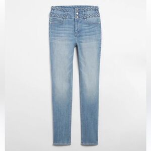 WHBM Extra High-Rise Slim Ankle Every Day Soft Braided Detail 12 $130 EUC KL